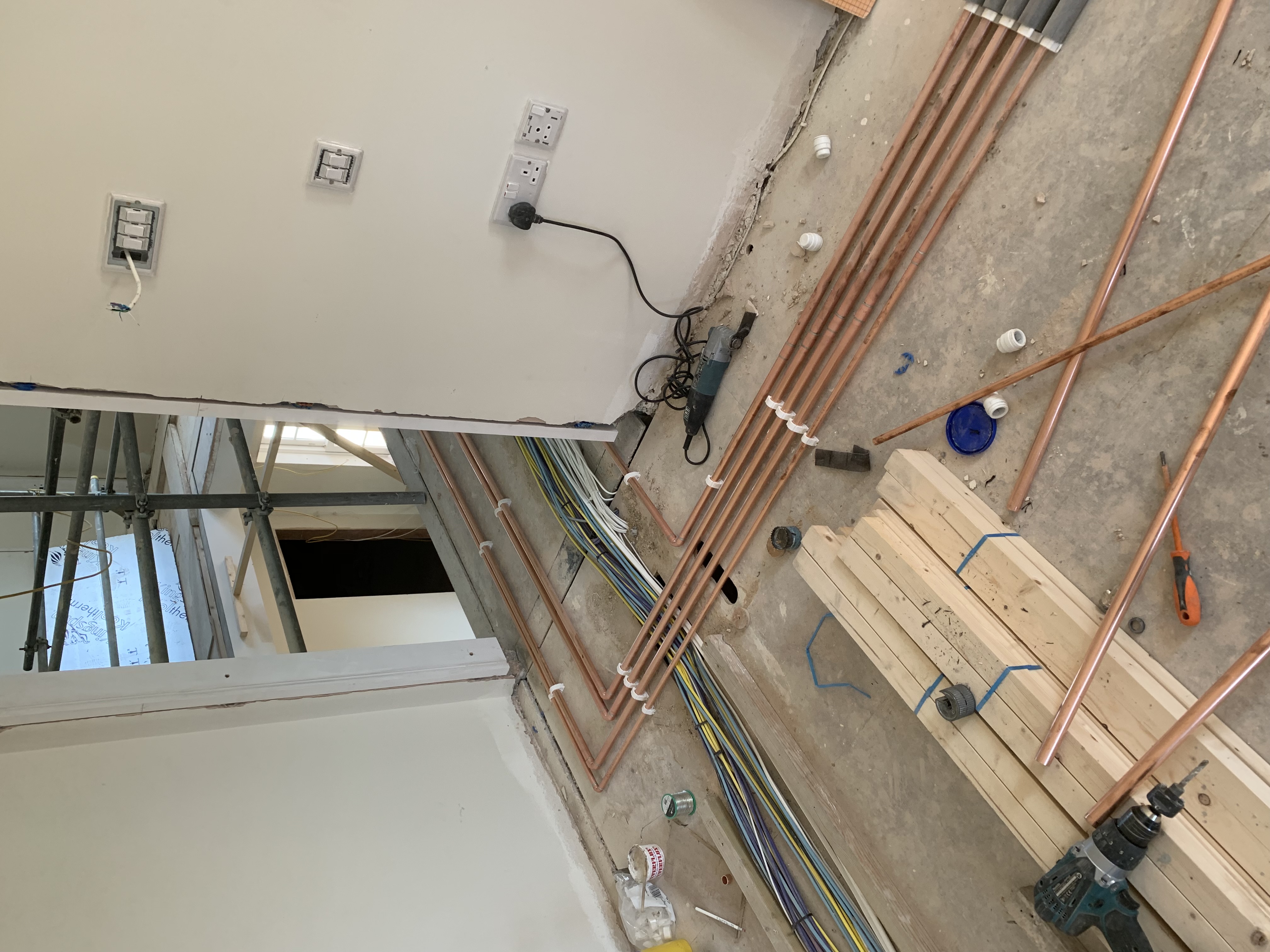 Completed plumbing repair with clean finish